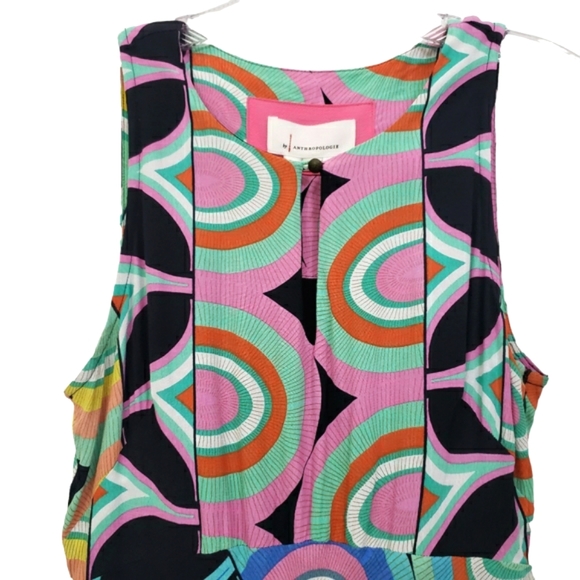 Nwt Anthropologie Kenzie Geometric Asymmetrical Midi Dress - Picture 7 of 17